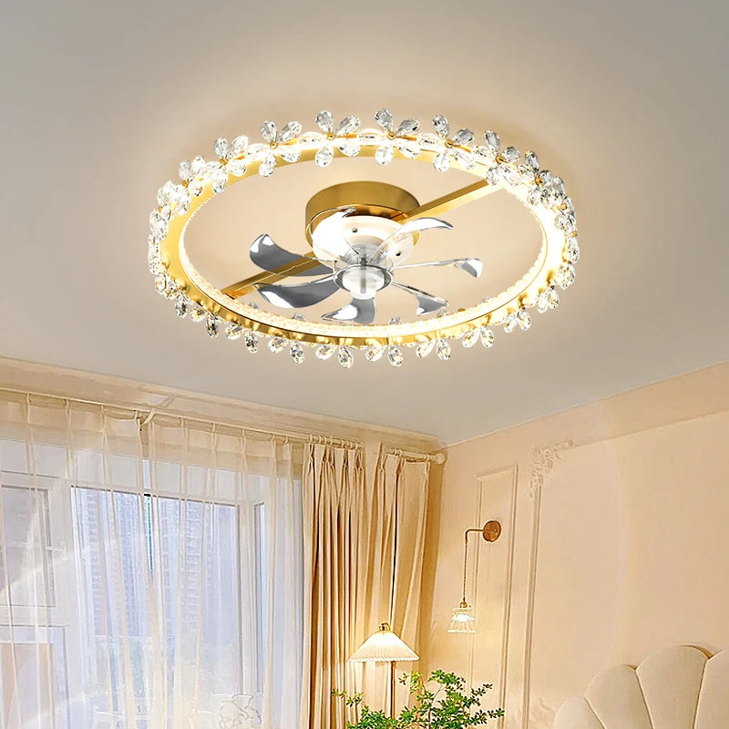 ventilateur de plafond moderne avec lumière et contrôle intelligent - vue 4 sur 10