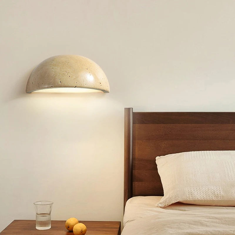 applique murale semi-circulaire design nordique wabi sabi en pierre - vue 4 sur 6