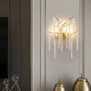applique murale led moderne en cristal branches de fleurs design art déco
