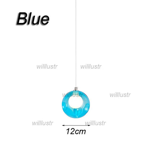 Mouth-blown glass pendant with colourful bubbles for hotel, boutique or nursery - vue 15 sur 24