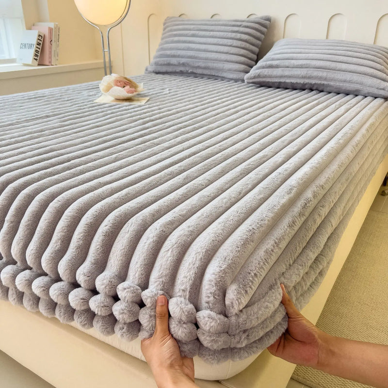 housse de matelas en velours chaud pour hiver doux et épais