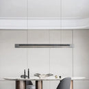 Lustre design de luxe en acier inoxydable et cristal minimaliste longue bande