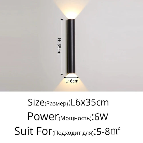 Modern nordic minimalist LED double head wall light - vue 11 sur 14