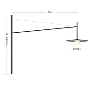 Modern design wall lamp with adjustable arm for reading and study
