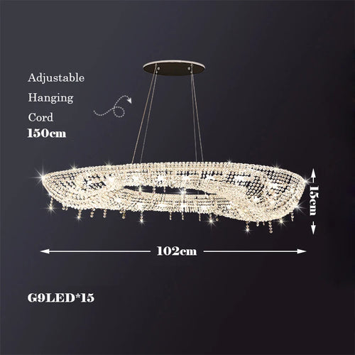 lustre en cristal transparent au design créatif et élégant - vue 9 sur 10