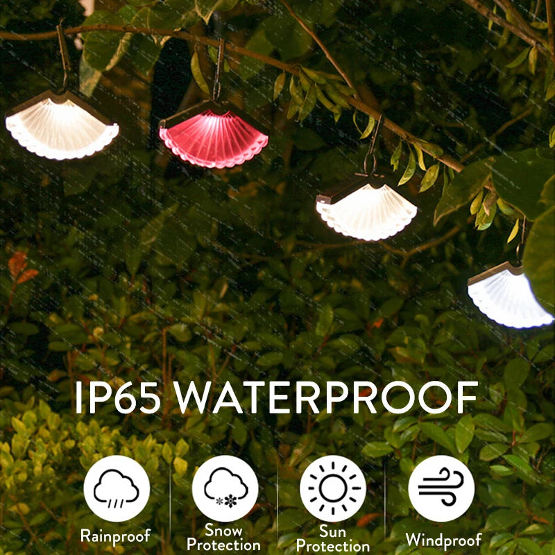 lanterne suspendue solaire pliable pour décoration extérieure et Noël - vue 6 sur 9