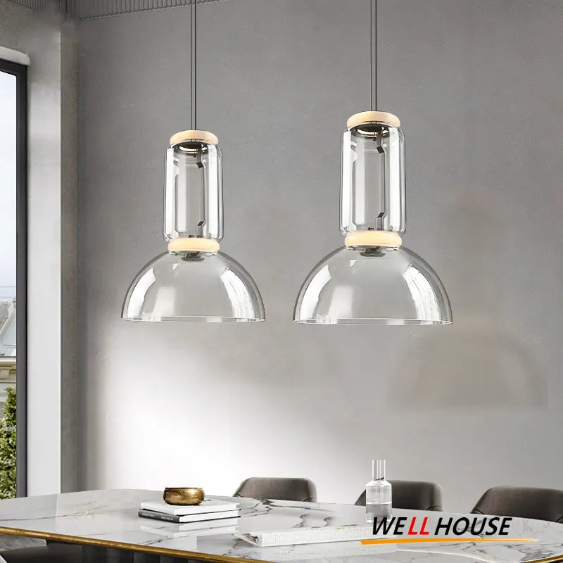 Lampe suspension moderne italie design LED transparent - vue 2 sur 19