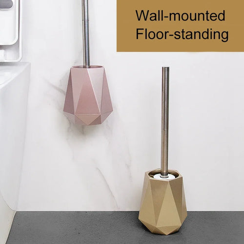 brosse de toilette en silicone avec support mural ou sur pied - vue 2 sur 10