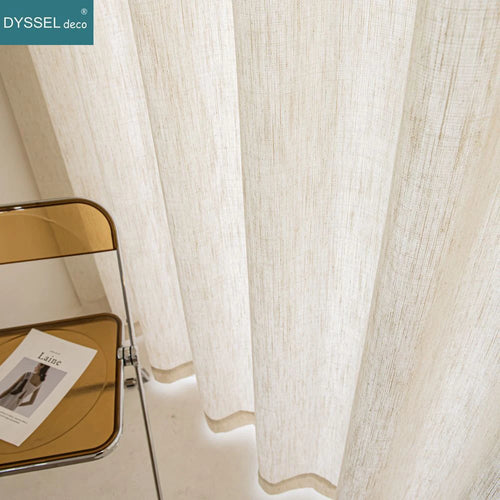 Voilage rideau style lin moderne pour salon chambre - vue 7 sur 7