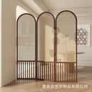 French rattan woven screen, solid wood, foldable, movable fireplace, covering living room decoration, simple home entry