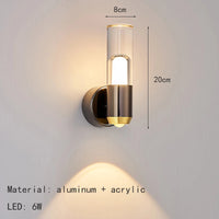 applique murale mini en acrylique transparent style 	 luminaire