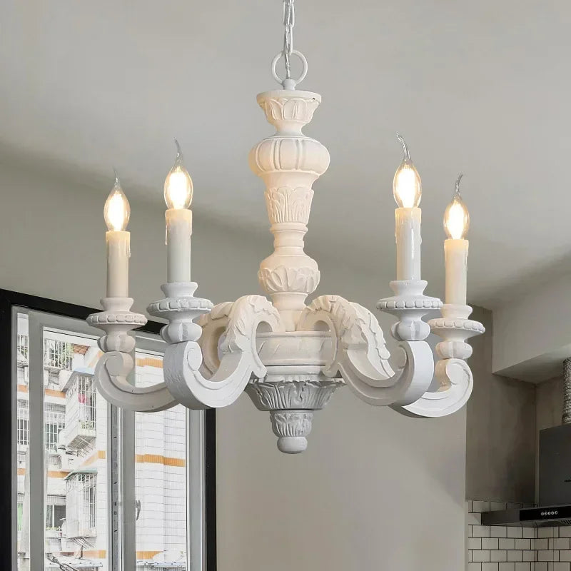lustre romain en bois sculpté rétro pour décoration élégante - vue 4 sur 12
