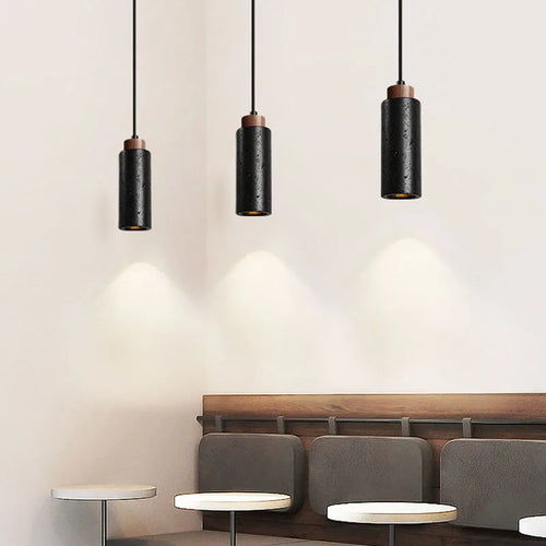 Nordic minimalist cylindrical LED pendant light - vue 2 sur 6