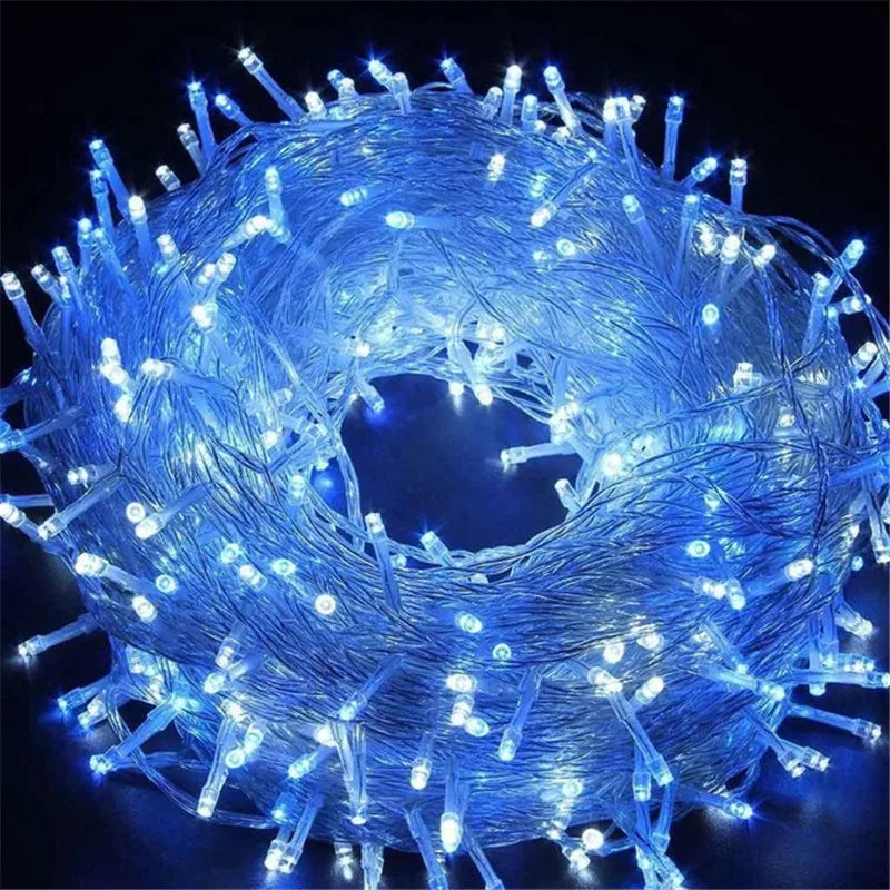 guirlande lumineuse extérieure 100 led étanche pour fêtes et décorations - vue 5 sur 15