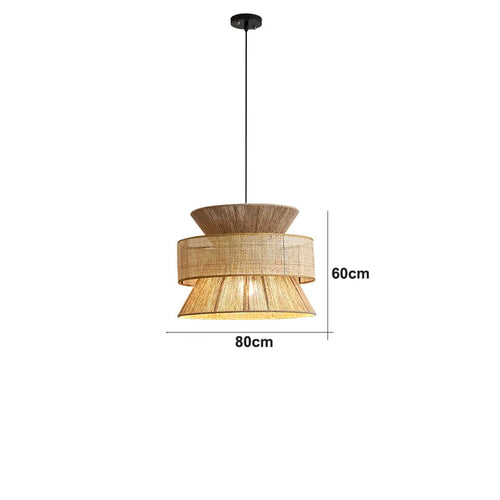 Suspension Sabi Wabi style chinois en rotin cannage - vue 11 sur 24