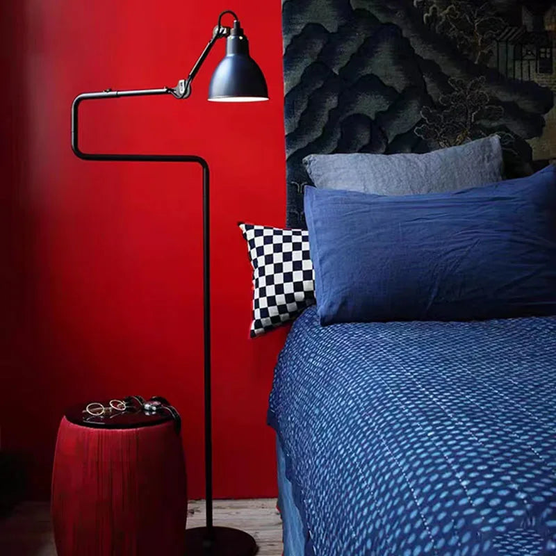 lampadaire rotatif à bras long en métal sur pied - vue 4 sur 13