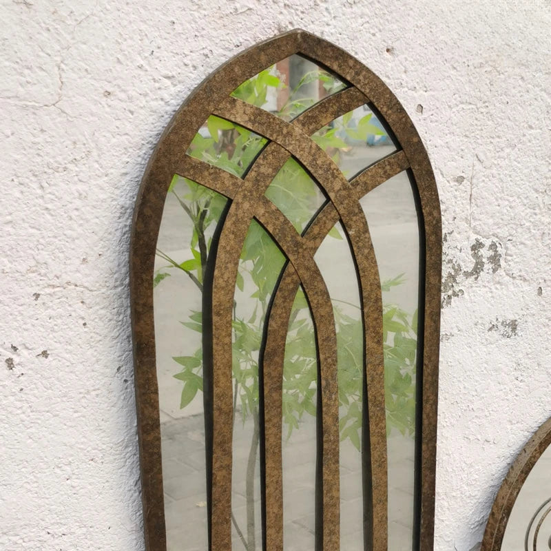 miroirs rétro nordiques en bois pour décoration artisanale murale - vue 5 sur 9