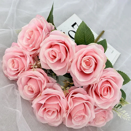 bouquet de roses artificielles en soie pour décoration de mariage