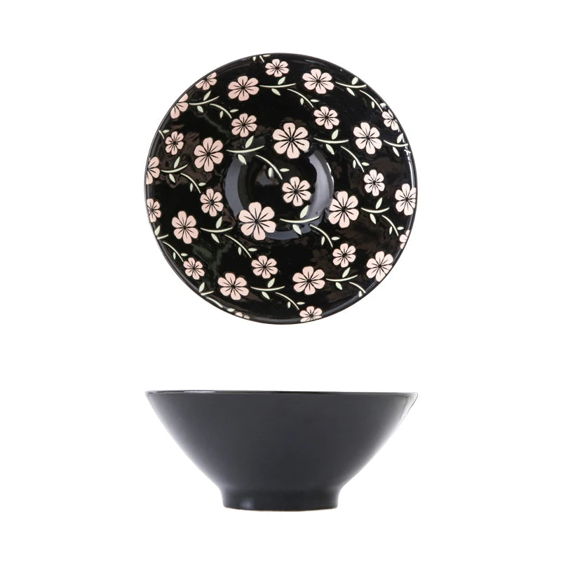 Bol ramen en céramique motif floral 1 2l - vue 7 sur 7