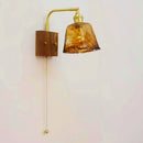 Vintage Japanese wooden wall light minimalist design with switch