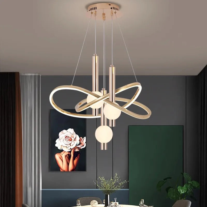 lustre nordique lampes suspendues pour éclairage intérieur - vue 5 sur 8