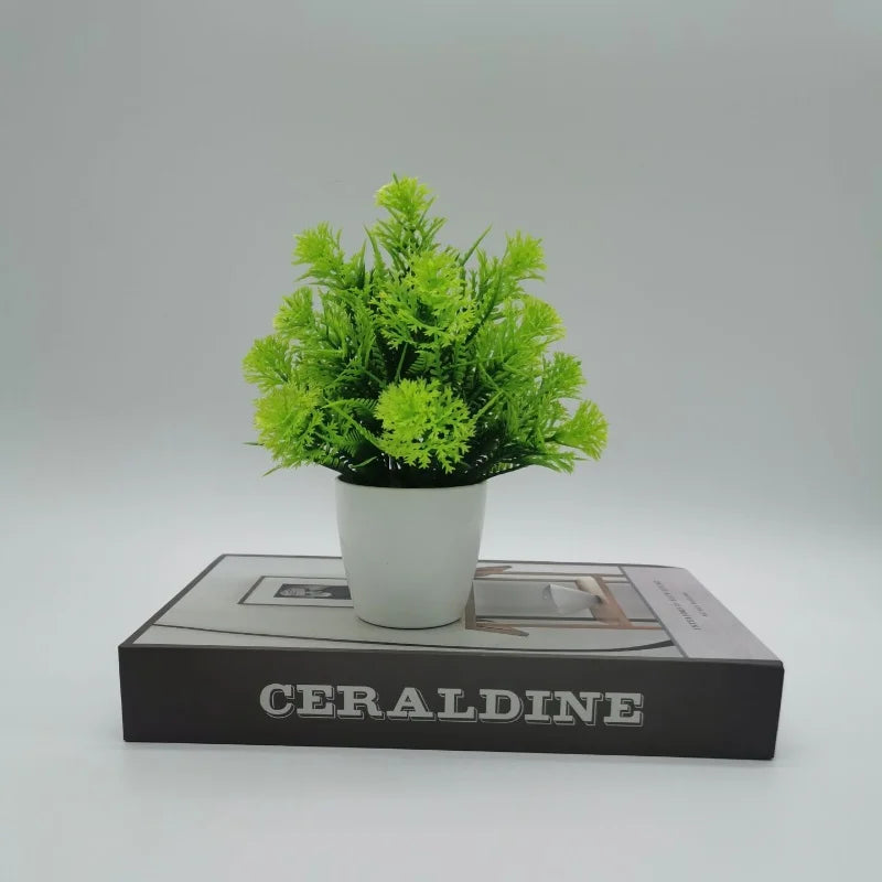 plantes artificielles bonsaï pot herbe décoratif pour bureau et jardin - vue 4 sur 8