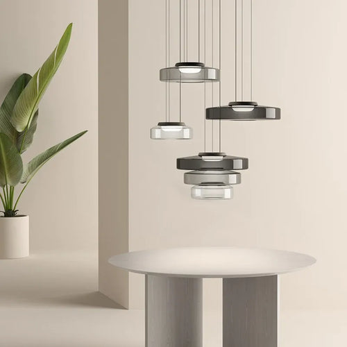 Designer glass pendant light for modern minimalist decor