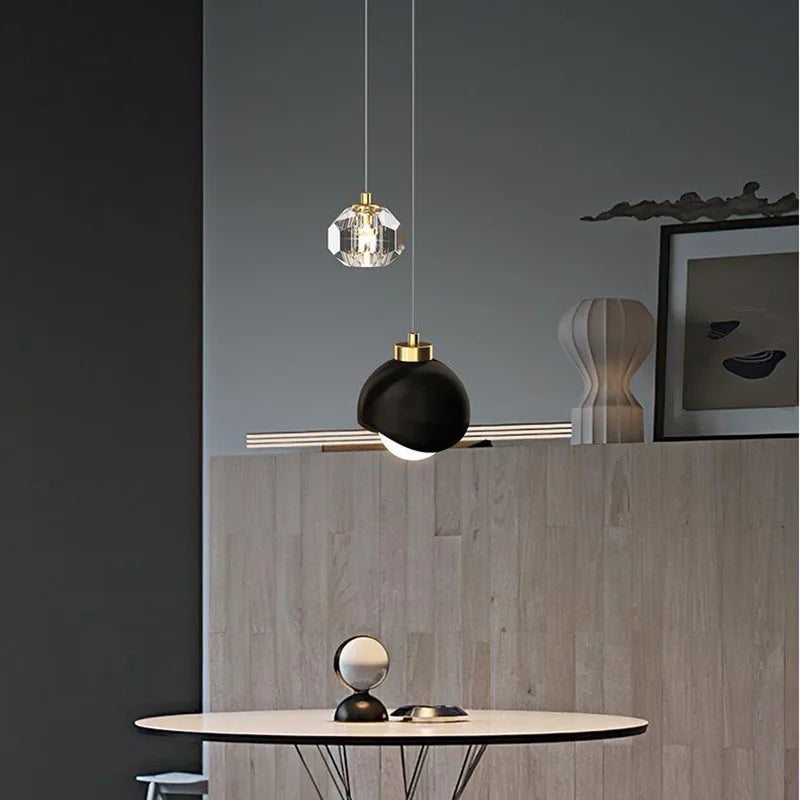 Modern crystal pendant light nordic luxury minimalist style - vue 5 sur 8