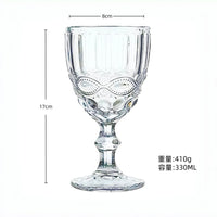 Verre a vin relief style retro verre epais