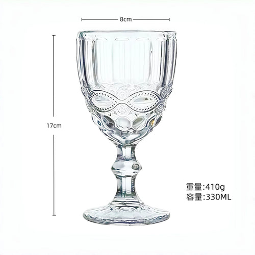 Verre a vin relief style retro verre epais