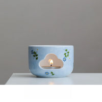 Théière marguerite porcelaine peinte main avec filtre kungfu