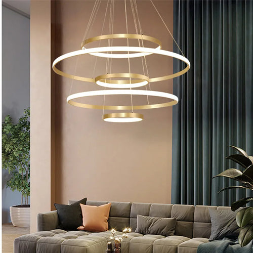 lustre moderne style nordique avec télécommande et anneau lumineux