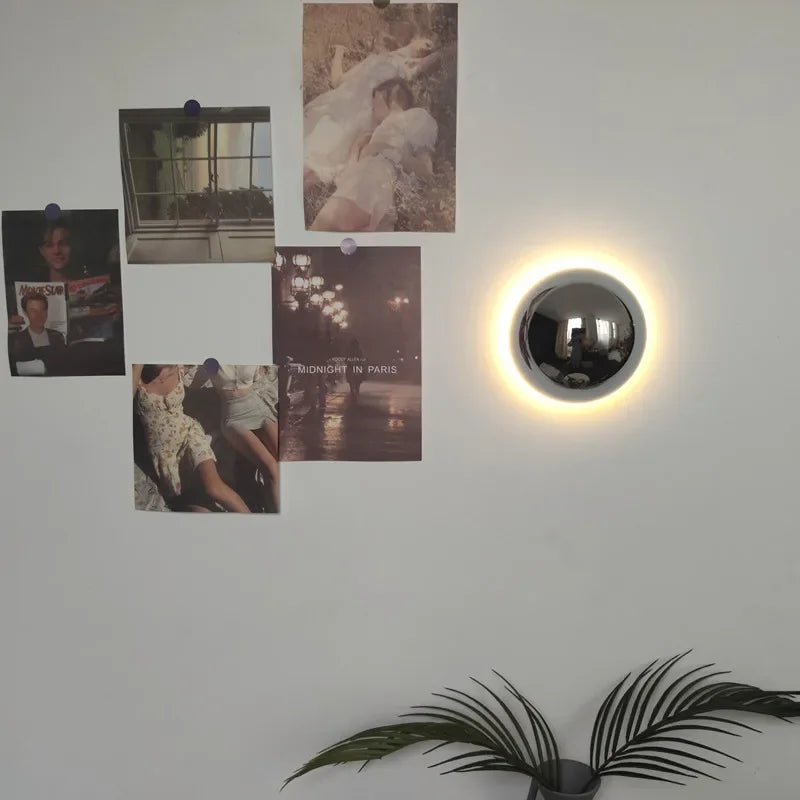 Applique murale led nordique ronde en métal décoration intérieure