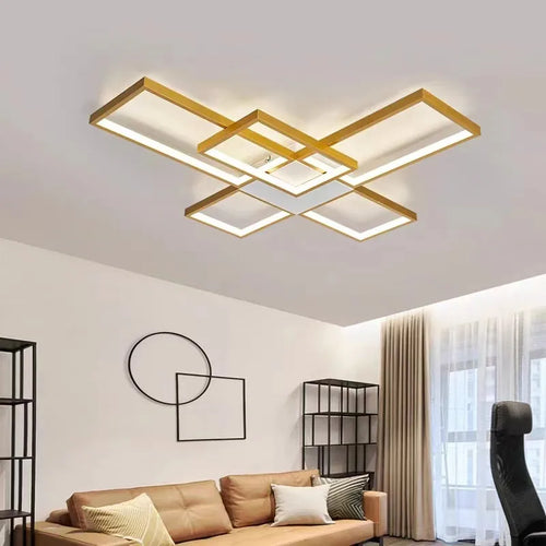 Nordic geometric flush mount LED ceiling light minimalist lamp - vue 3 sur 10