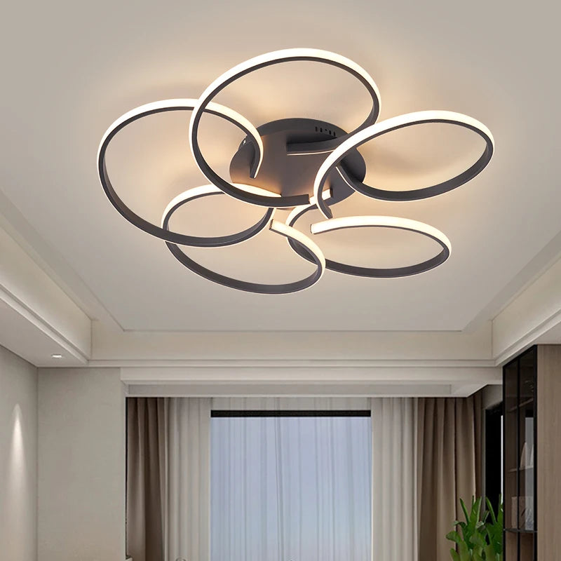Plafonnier moderne à LEDs lumières pour salon chambre étude salle éclairage intérieur plafonnier Chrome/plaqué or - vue 4 sur 12