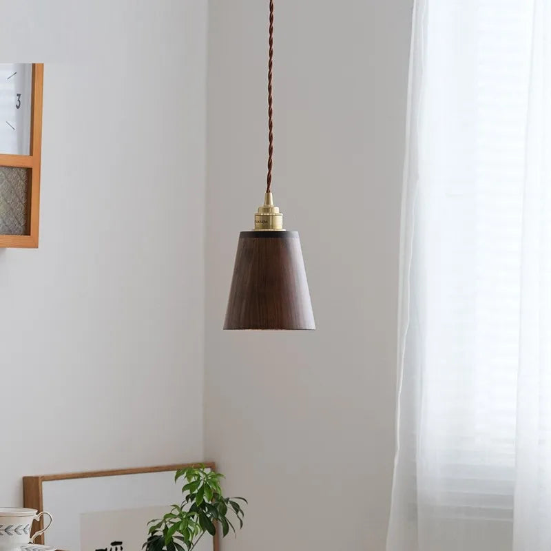 loft bois led suspension abat-jour moderne décoration maison éclairage - vue 4 sur 8