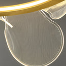 suspension led moderne avec anneau doré à gradation variable