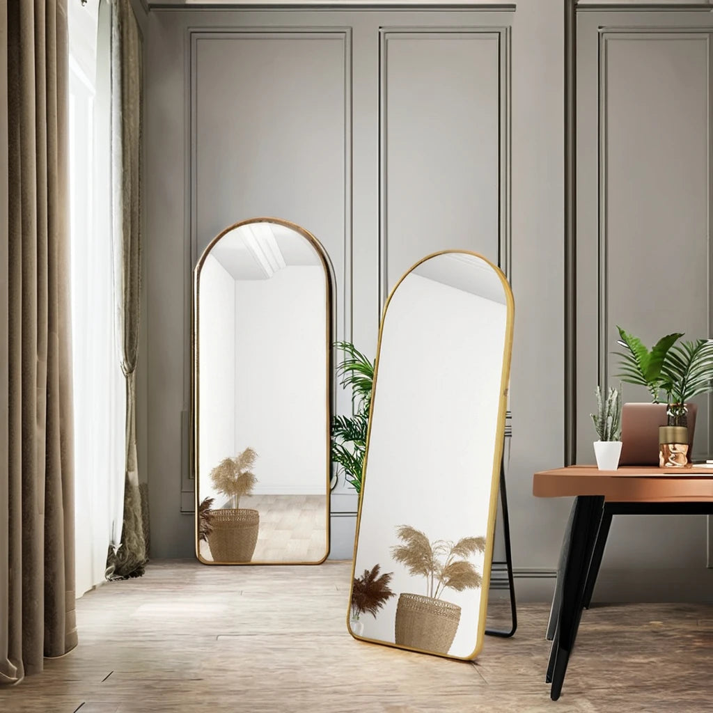 miroir de sol plein long design semi-circulaire pour intérieur - vue 5 sur 9