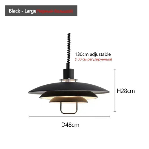 Modern adjustable pendant light with adjustable lifting and telescopic capabilities, dining room, living room, indoor decoration - vue 10 sur 12