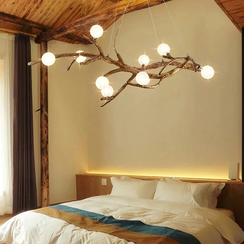 Moderne Arbre Verre Bulle LED Lustre Éclairage Rétro Plafond Lustres Vintage Maison Suspension Suspension Luminaires - vue 2 sur 23