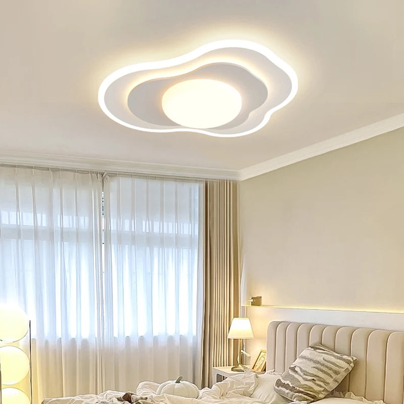 Plafonnier Chambre principale LED luxe blanc bois crème Style pour chambre salon salle d'étude vestiaire maison chaleureuse déco - vue 5 sur 10