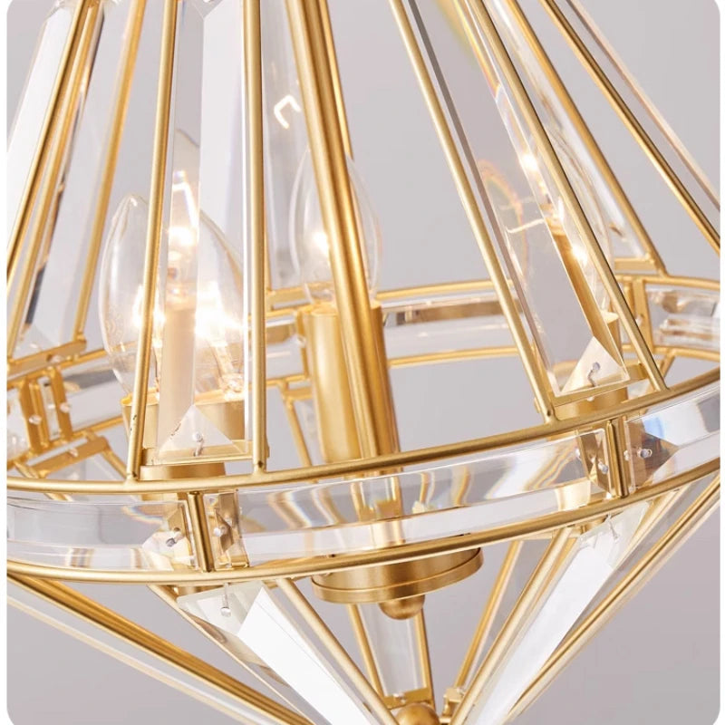 suspension en cristal doré design nordique pour décoration élégante - vue 7 sur 7