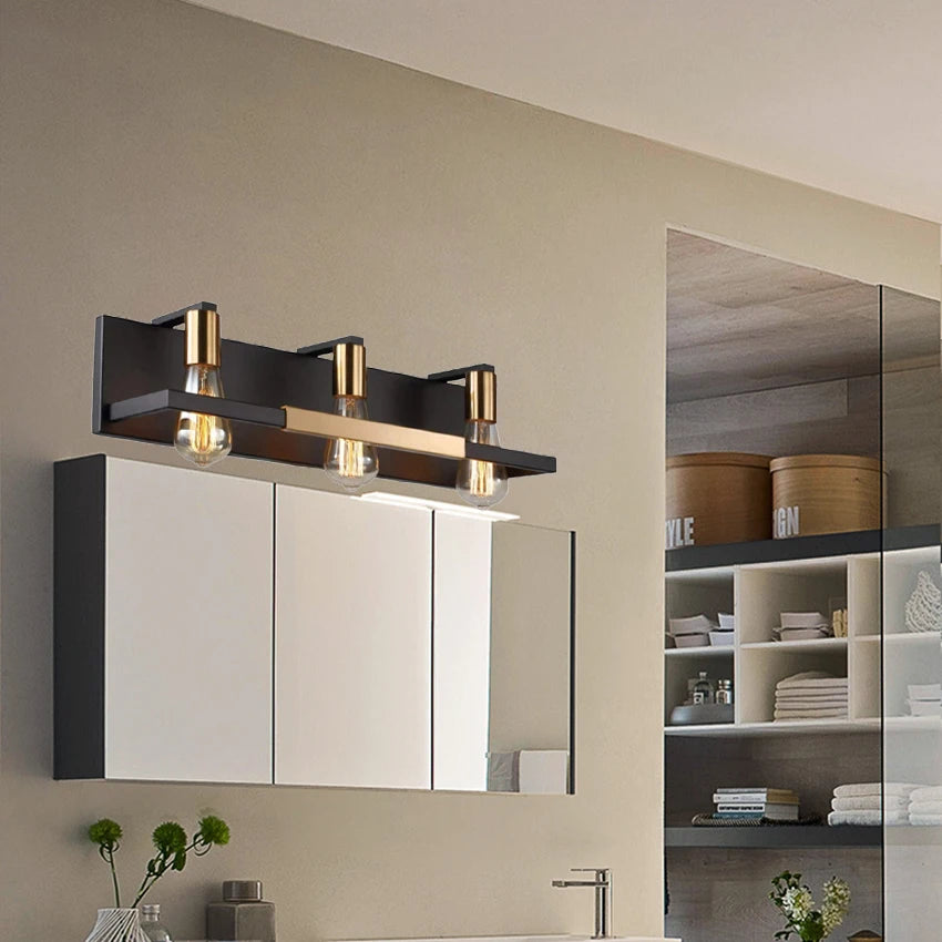 Applique murale miroir style fer rétro industriel - vue 5 sur 10