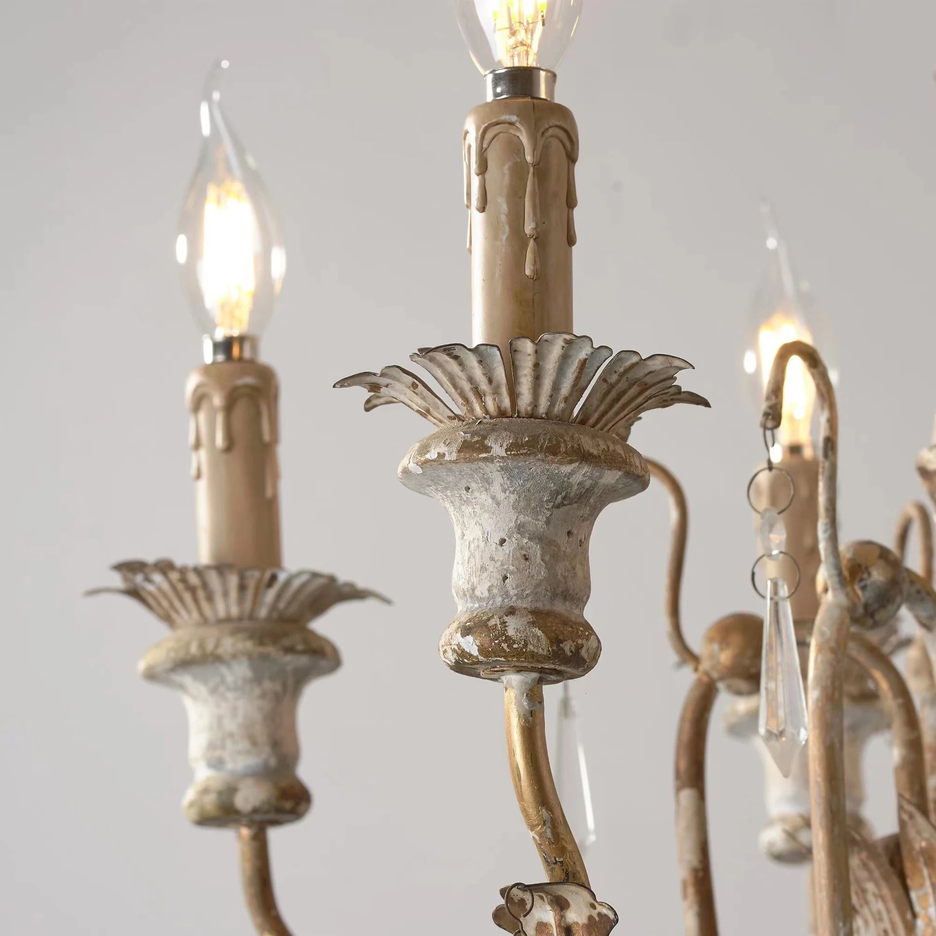lustre en bois vintage français design art lumière - vue 7 sur 6