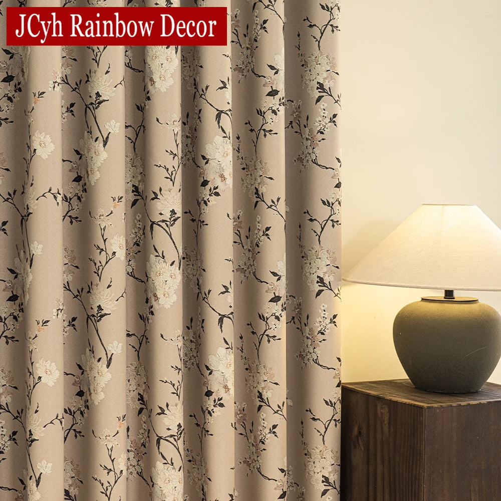 Rideau occultant floral moderne pour salon et chambre - vue 3 sur 7