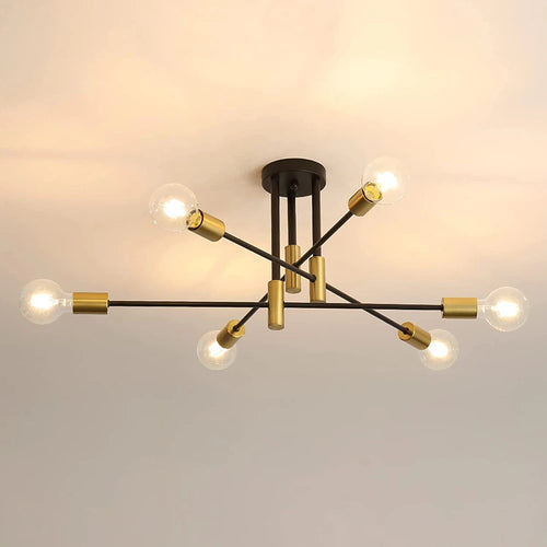 Plafonnier LEDs nordique brossé antique or - vue 3 sur 8