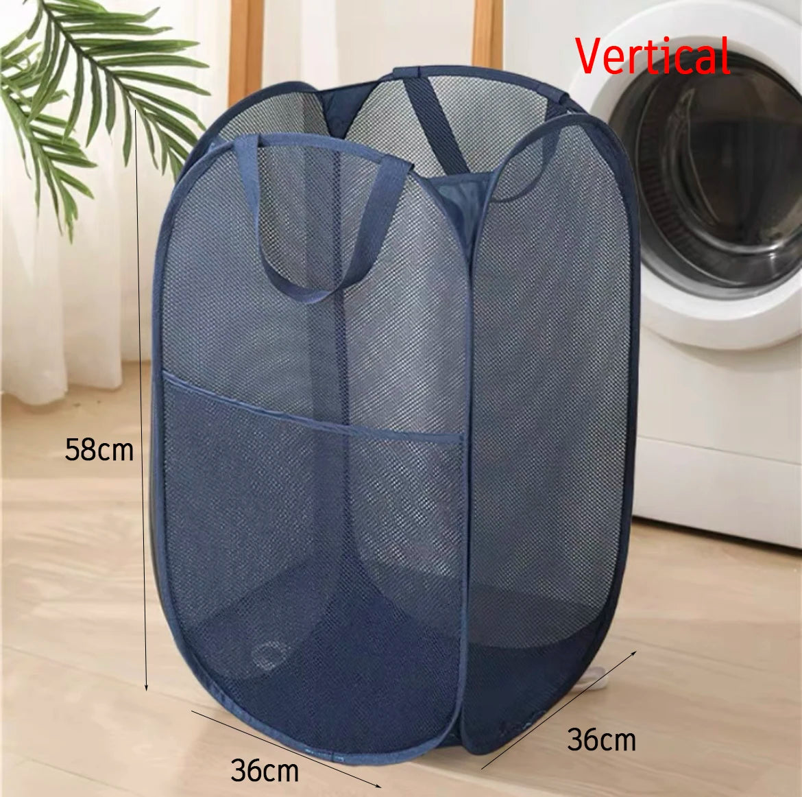 Foldable Mesh Storage Basket for Home and Bathroom,Shower Laundry Bag,Dirty Clothes Bag,Portable Business Travel,No Partition - vue 12 sur 14