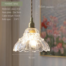 Minimalist Japanese style brass and glass LED pendant light Nordic luxury