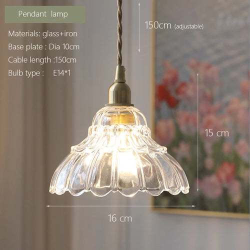 Minimalist Japanese style brass and glass LED pendant light Nordic luxury