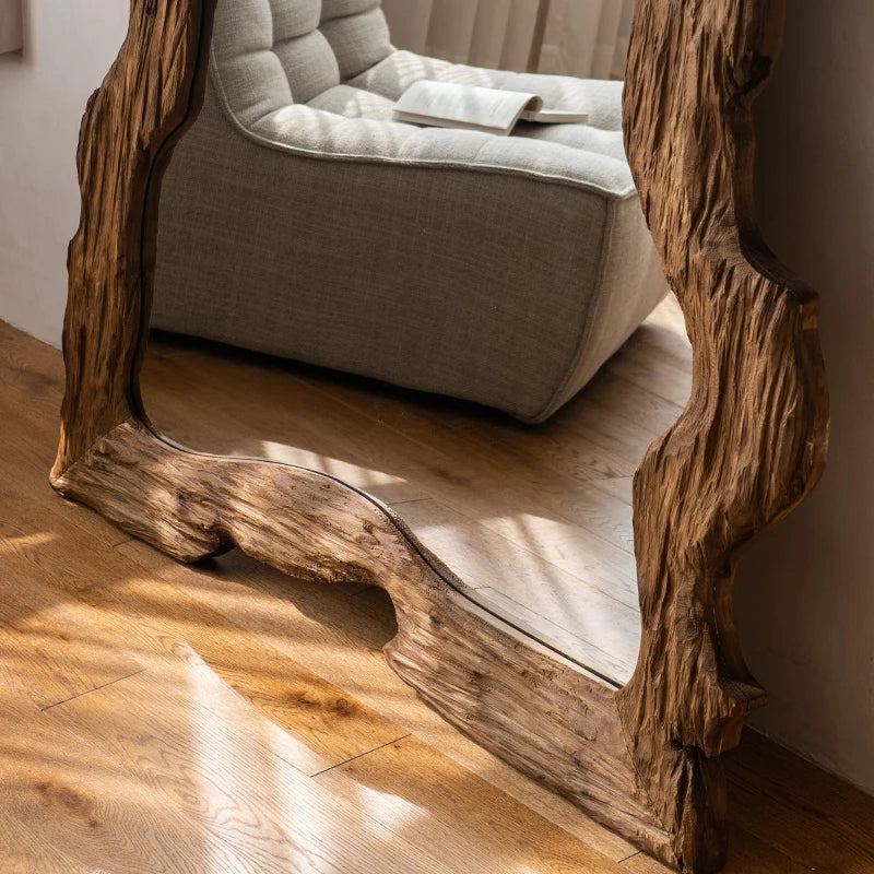 miroir moderne de luxe sur pied en bois décoratif pour la maison - vue 5 sur 18